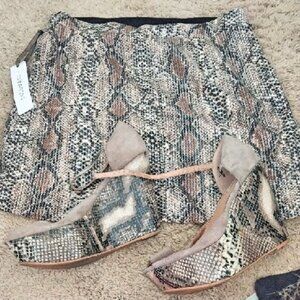 Faux Snake Skin Mini Skirt with Matching Shoes